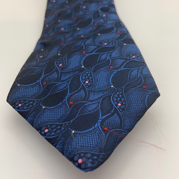 Set of Two Vintage Yves Saint Laurent Silk Ties Blue & Gold - Picture 5 of 15